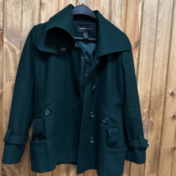 Moda International Jackets & Blazers - Beautiful Christmas green moda international wool pea coat size M